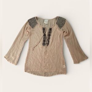 Anthropologie Saivana Silk Beaded Blouse